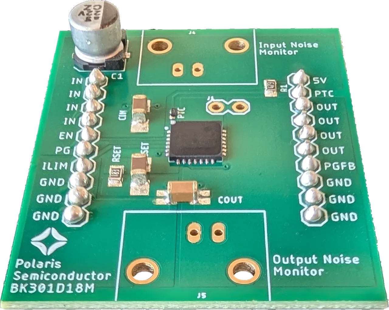 BK30 series evaluation board with the QFN Enhanced Linear Regulator at center
